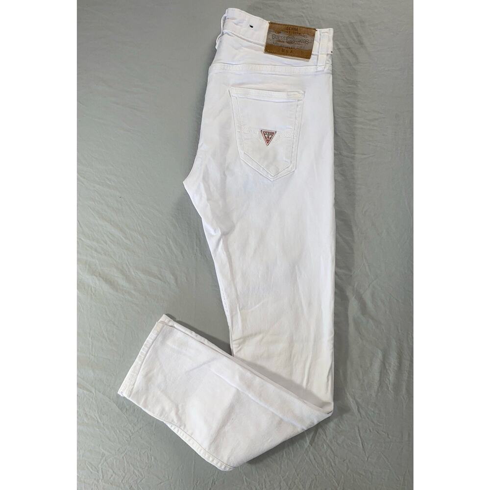 Guess Miami Skinny 5-Pocket Stretch Denim Jeans. White, Men's 30X31.5. GUC!!